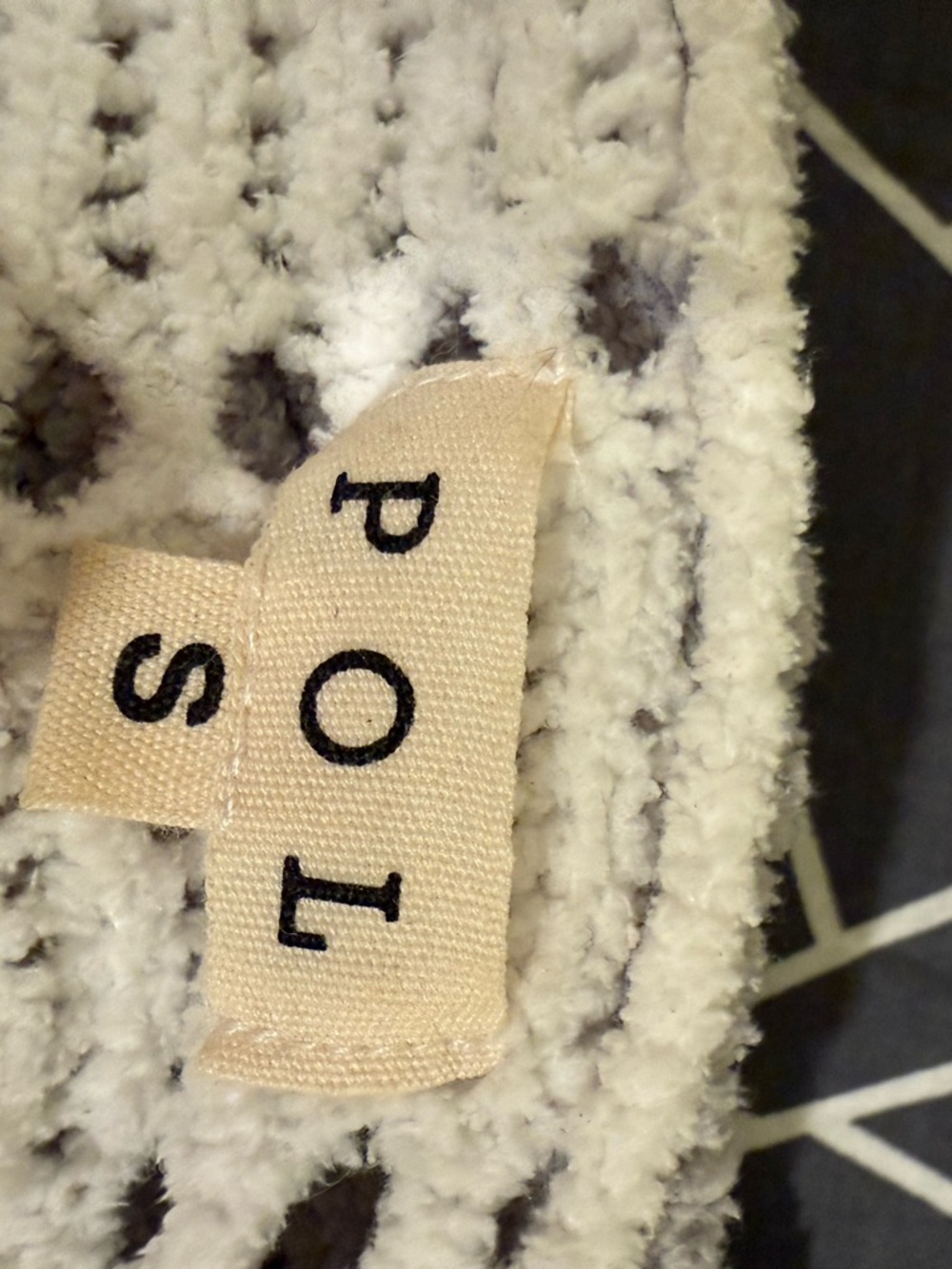 POL Striped Hooded Crochet Cardigan - Cream, Taupe, Charcoal - NWOT - Picture 2 of 4